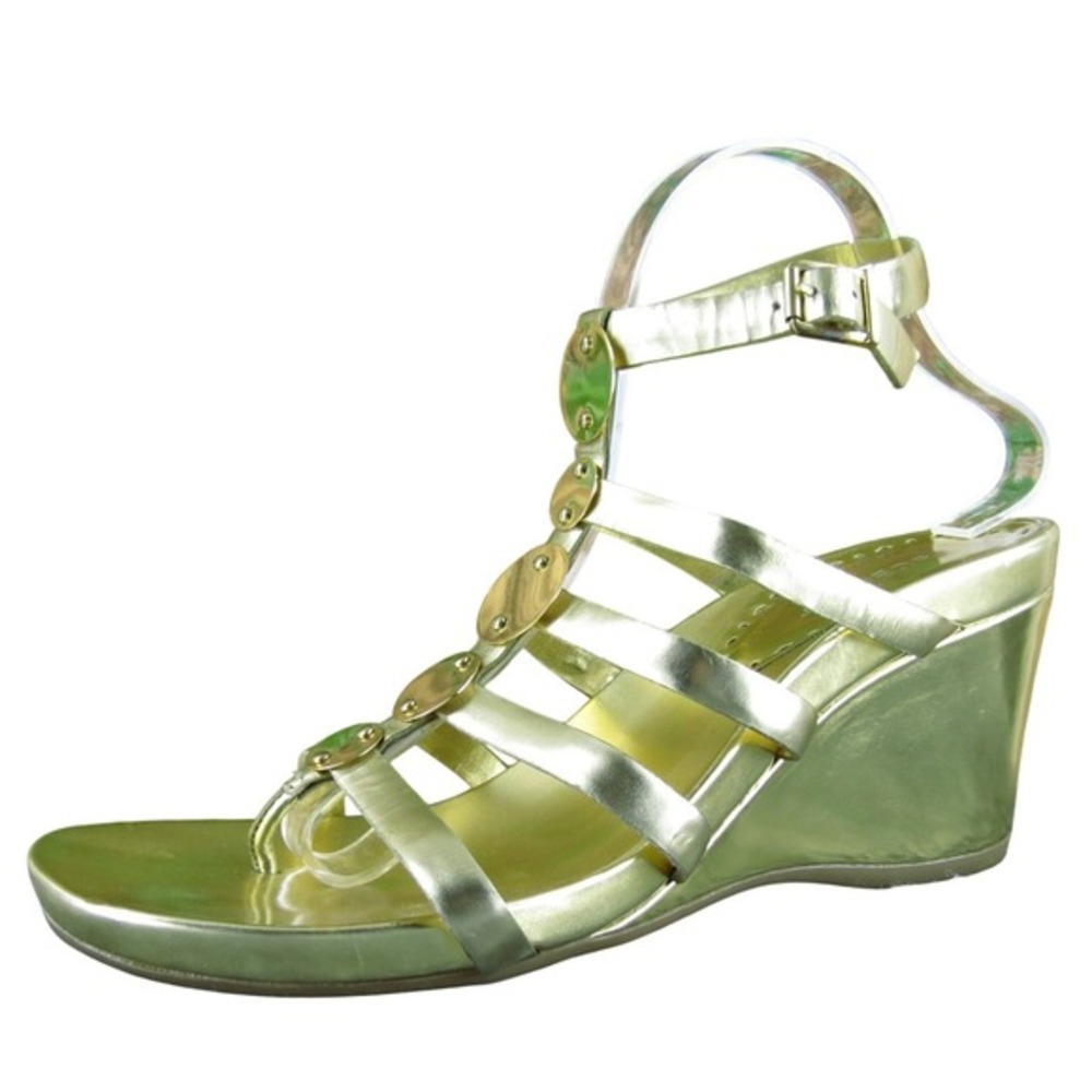 BCBGirls Women's Axel Gladiator Gold Leather‎ Sz 10 Medium Gently Used 2025